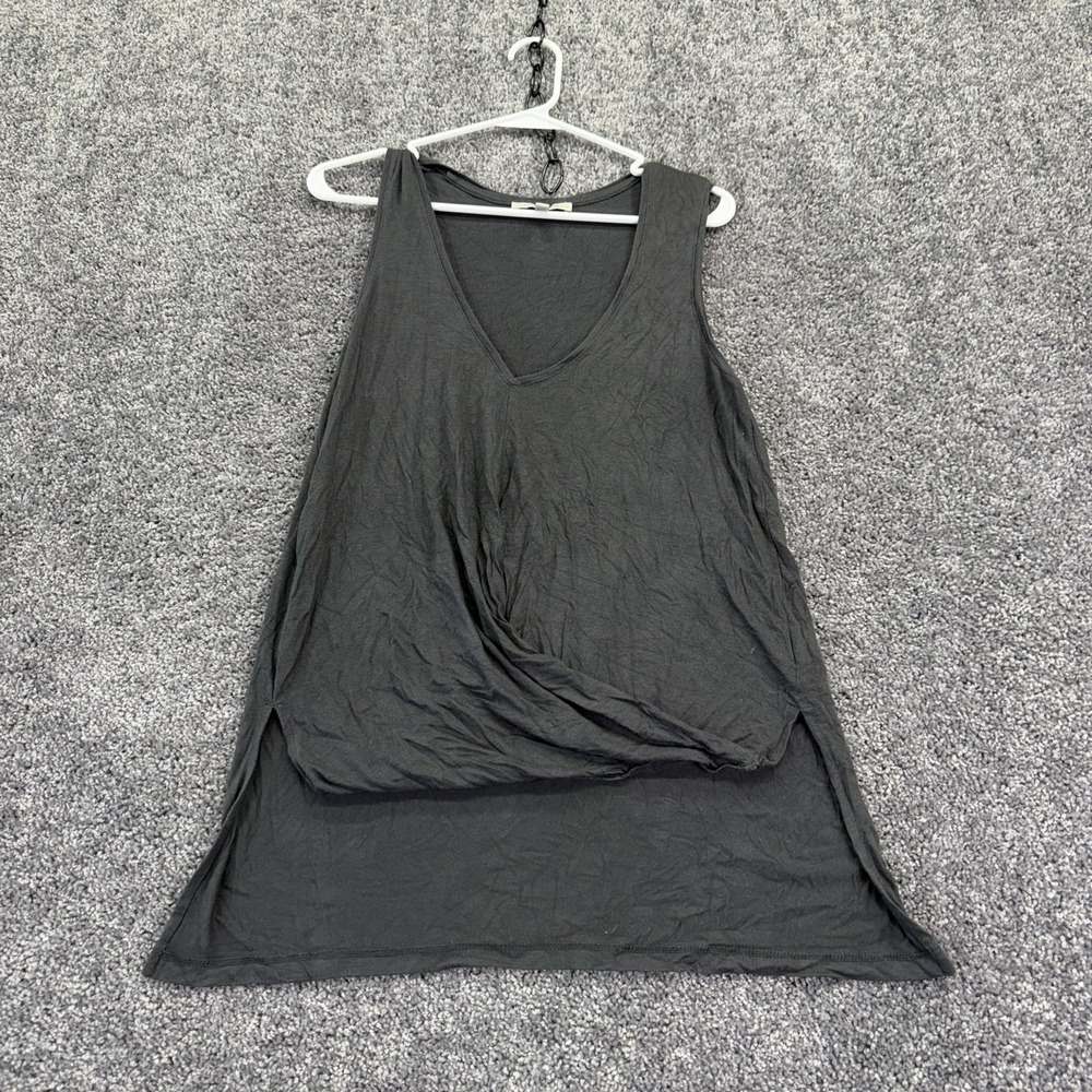 Express One Eleven Tank Top Womens S Gray V Neck High Low Tunic Relaxed Jersey